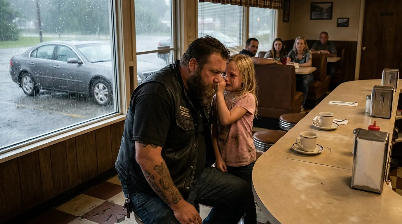 Child Whispered “He’s After Me” — 50 Bikers Formed a Wall Around Her