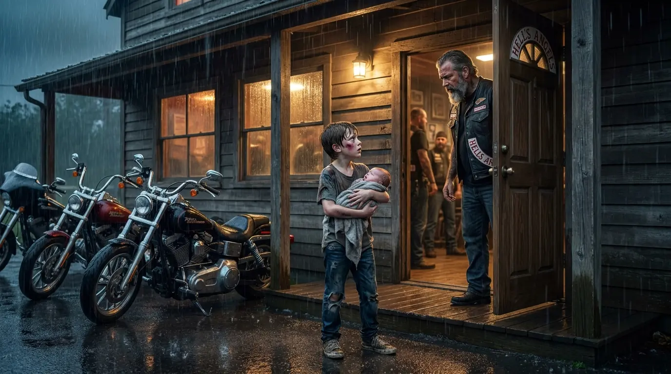 Little Boy Knocks on Hells Angels Club Door at Midnight — Then He Asked For One Thing