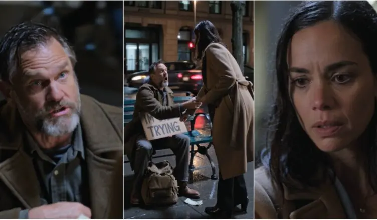 She Stopped to Give a Homeless Man Money—Then He Grabbed Her Wrist and Said, “Don’t Go Home Tonight”