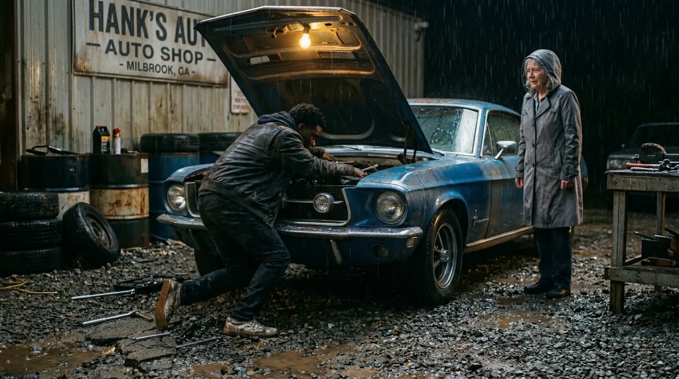 A Boy Helps Elderly Woman Fix Her Car One Rainy Night — Then He Was Thrown Out Into the Cold