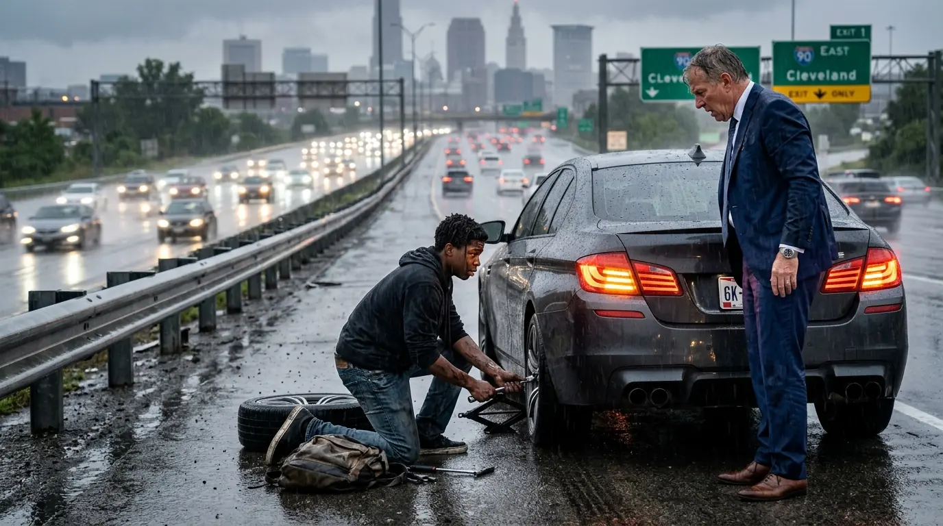 A Boy Helped a Billionaire Fix His Tire — He Missed the Most Important Exam of His Life