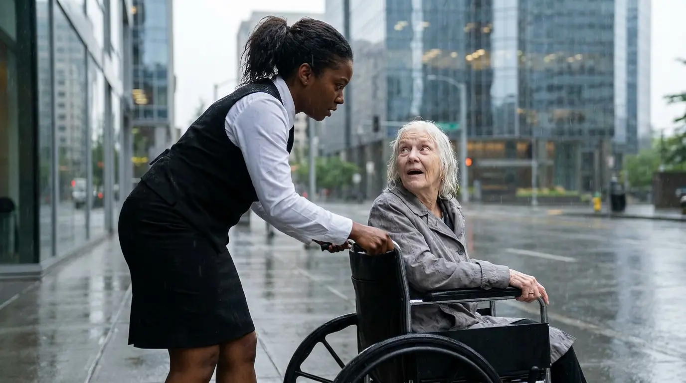 Janitor Lost Her Job Helping an Elderly Woman — 30 Minutes Later, Her Son Arrived