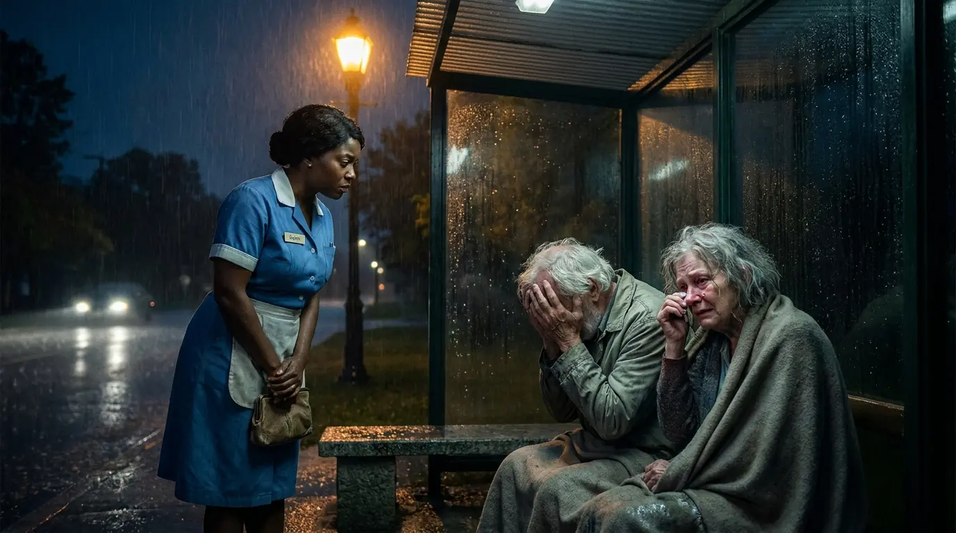 Single Mom Helped an Elderly Couple Abandoned at Bus Stop — Then Found Out They Didn't Have Home