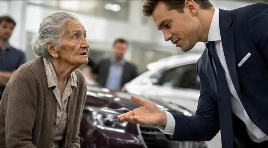 “I want to buy this car,” said the elderly woman, but the salesman smirked and threw her out of the dealership, saying she smelled like poverty: what happened next shocked the entire place