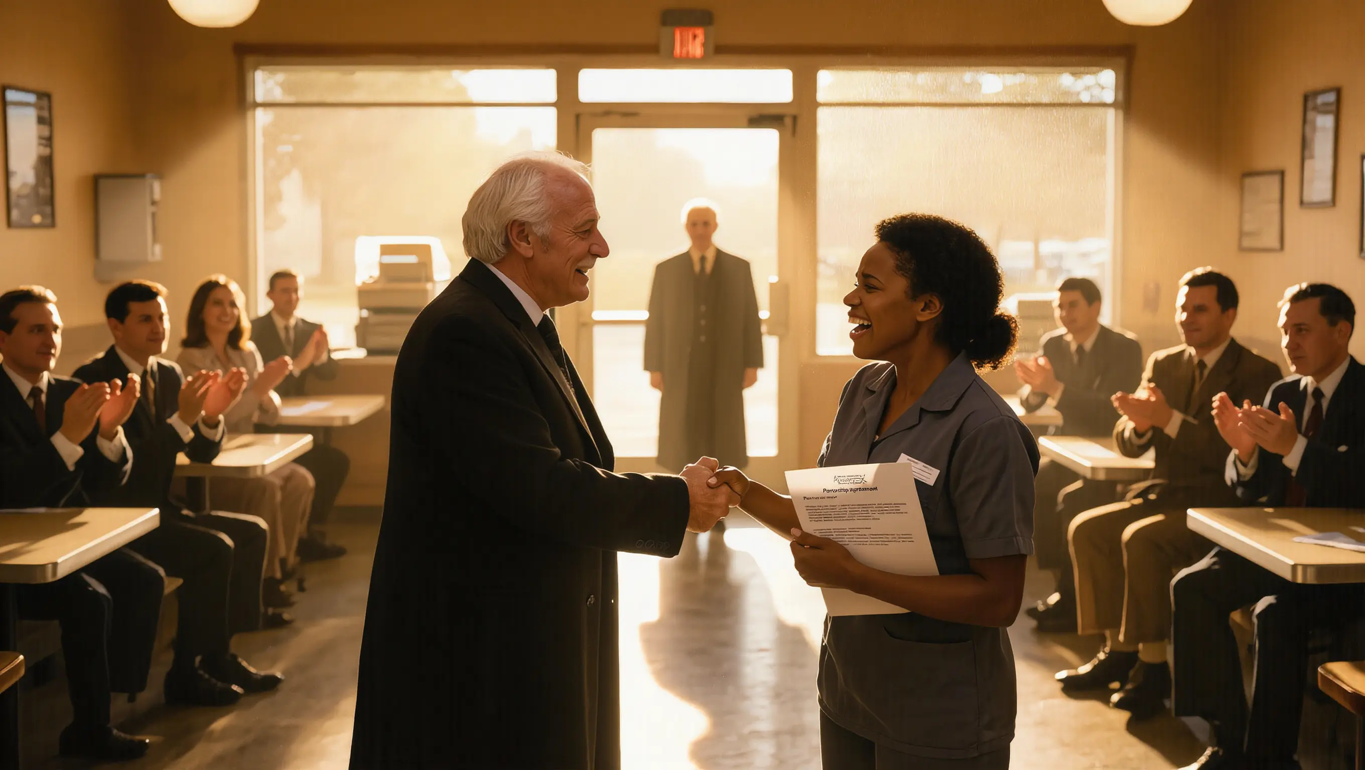 A BLACK WAITRESS HELPED AN OLD MAN IN THE RAIN — THE NEXT MORNING HE WALKED INTO HER DINER