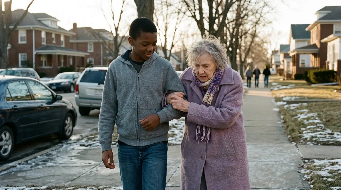 A Boy Helped a Elderly Woman Get Home — Days Later, She Revealed Who She Really Was