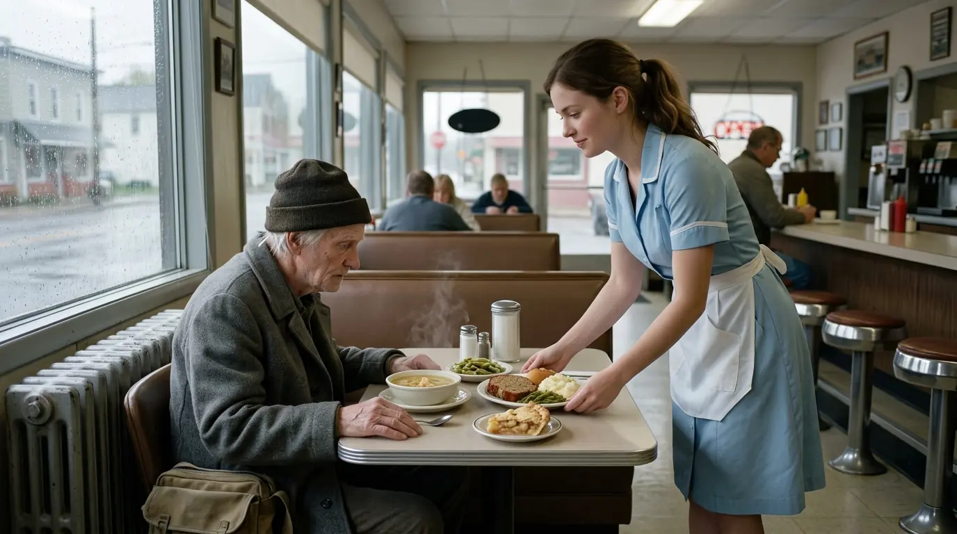 A Waitress Gives An Old Man Meal In A Diner — Years Later, He Left Her The Key To A New Life