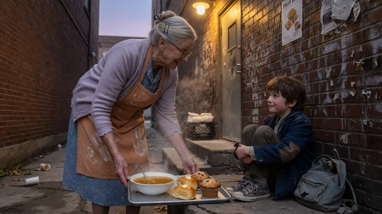 Old Woman Fed A Homeless Boy Behind Her Bakery — Years Later, He Returned With A Golden Key