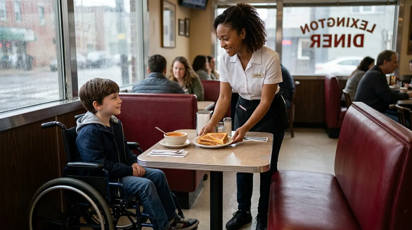 A Waitress Helps A Disabled Boy — Then She Realizes Who He Was
