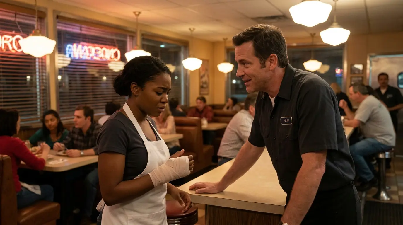 Undercover Owner Saw Waitress With a Broken Hand in His Diner — What He Discovered left Him Stunned