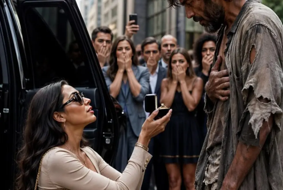 The beautiful heiress of a wealthy family, against her father’s will, proposed to a homeless man right in the middle of the street: but at that moment, no one could even imagine how this story would end…