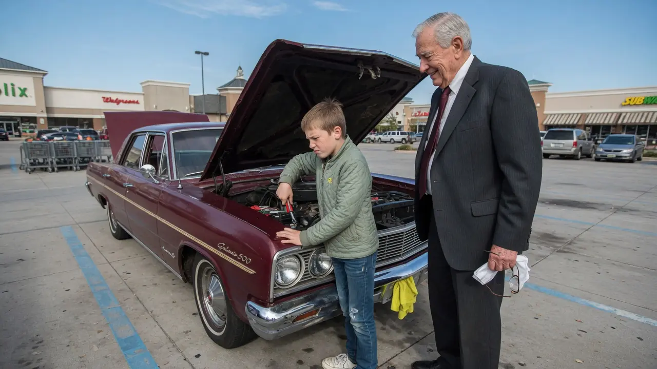 A Boy Repaired An Old Man’s Car Before The Storm — The Next Morning, A Stranger Brought Him A Toolbox