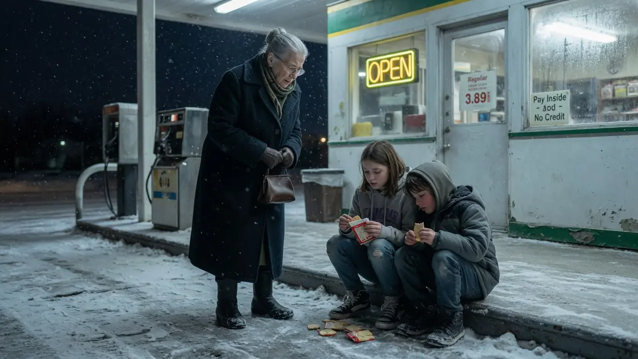 Old Woman Bought Gas Station Dinner For Two Lost Kids — Years Later, They Returned With Her Lights Still On