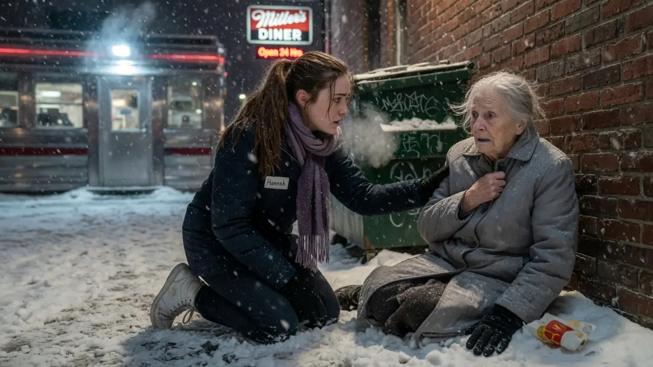 Young Waitress Sheltered A Freezing Old Woman — The Next Morning, A Black Car Stopped Outside Her Diner