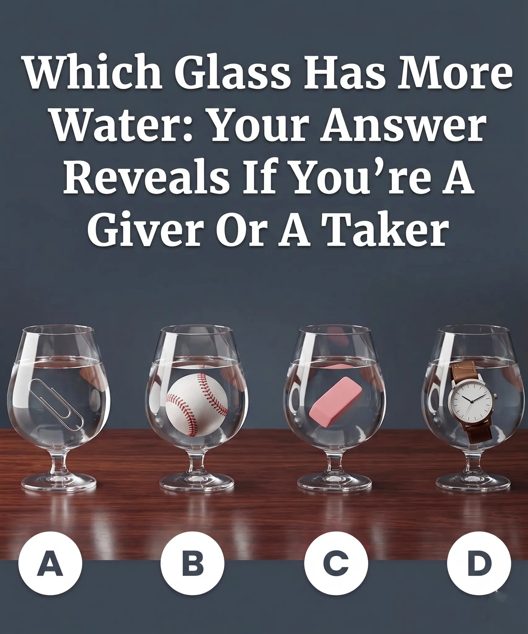 Which Glass Has More Water: Your Answer Reveals If You're A Giver Or A Taker