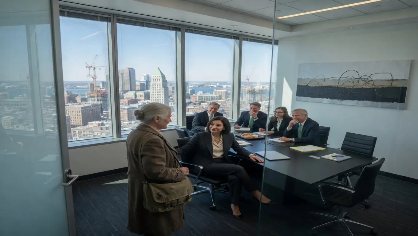 A POWERFUL CEO MOCKED AN ELDERLY WOMAN — THEN THE PHONE CALL SILENCED THE ROOM