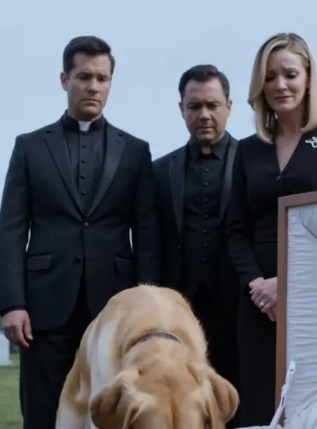 At the funeral of an old hunter, his loyal retriever refused food and water for three days — then suddenly barked furiously at the priest beside the coffin, and moments later the family realized the dog was trying to stop the ceremony for a terrifying