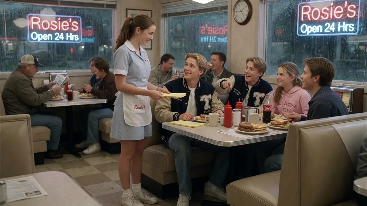 The Popular Boy Laughed At The Waitress Girl’s Uniform — Then He Came Back To The Diner With Flowers