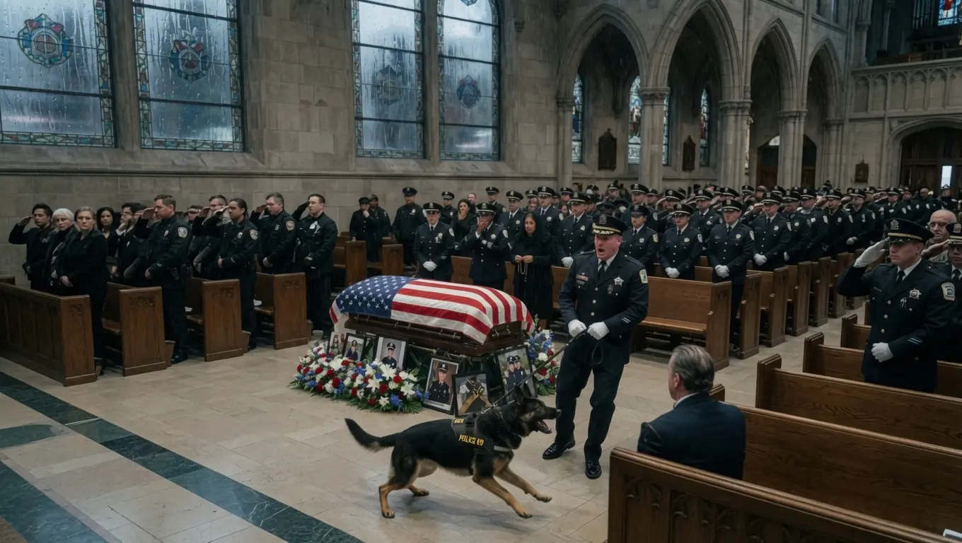 A POLICE DOG ATTACKED HIS HANDLER’S COFFIN DURING THE FUNERAL — THEN EVERY OFFICER IN THE CHURCH FROZE