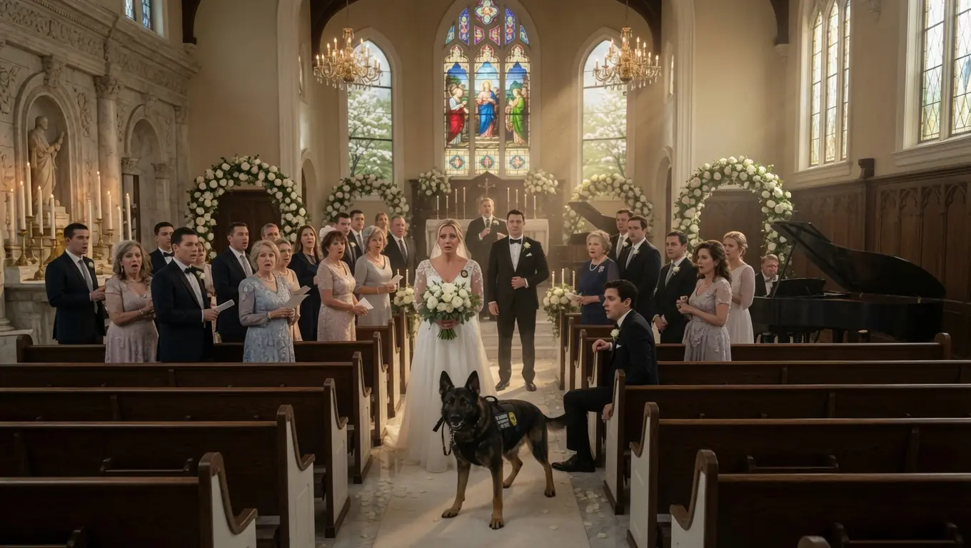 A POLICE K9 STOPPED A BRIDE IN THE MIDDLE OF HER WEDDING — THEN THE DOG STARTED GROWLING AT THE GROOM
