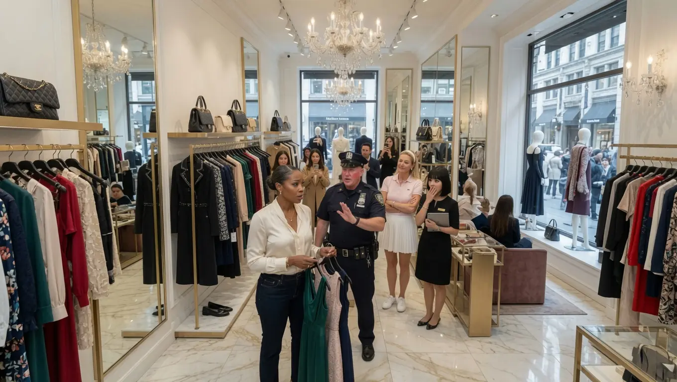 A POLICE OFFICER TRIED TO REMOVE A BLACK WOMAN FROM A LUXURY STORE — THEN THE GENERAL MANAGER WALKED IN