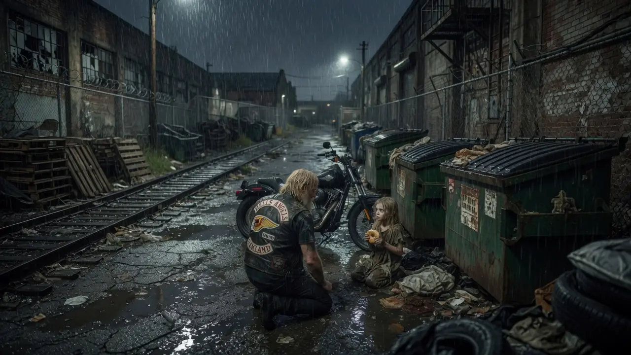 A Biker Found A Starving Girl In An Alley... Then He Saw What Was Stamped On Her Hand