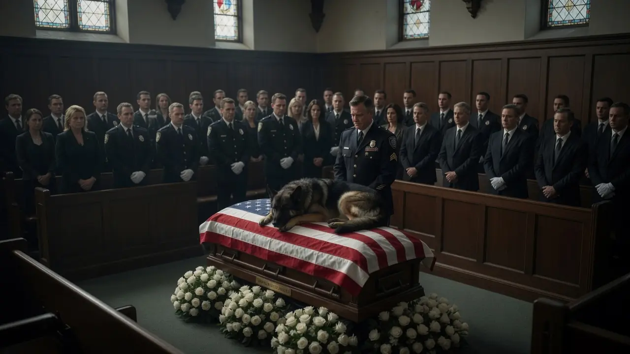 A Police Dog Jumped Into His Handler's Coffin... Then He Started Growling At A Sergeant