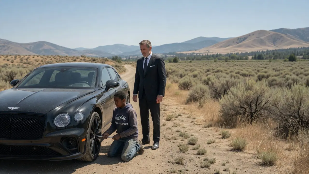 Kind Boy Helps Billionaire Fix a Flat Tire — Then a Mysterious Black SUV Pulls Up to His House