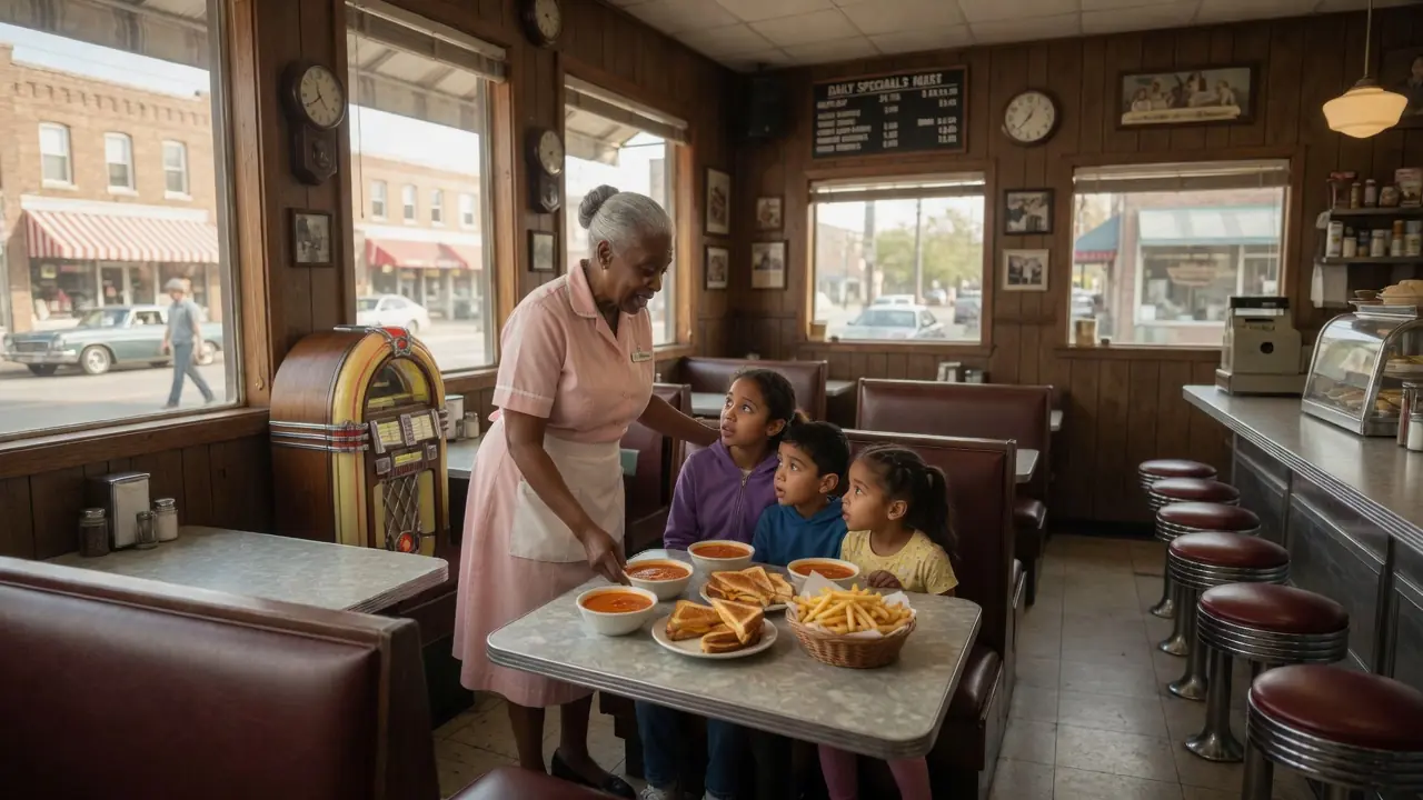 Old Waitress Fed Three Hungry Kids After School — Years Later, They Returned When Her Diner Was Closing