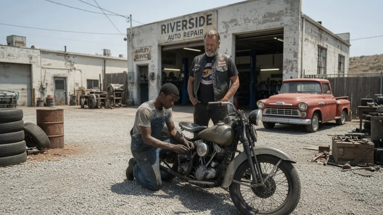 A Boy Fixes Biker's Broken Engine With Scrap — What 200 Hells Angels Do at Dawn Left Him in Tears