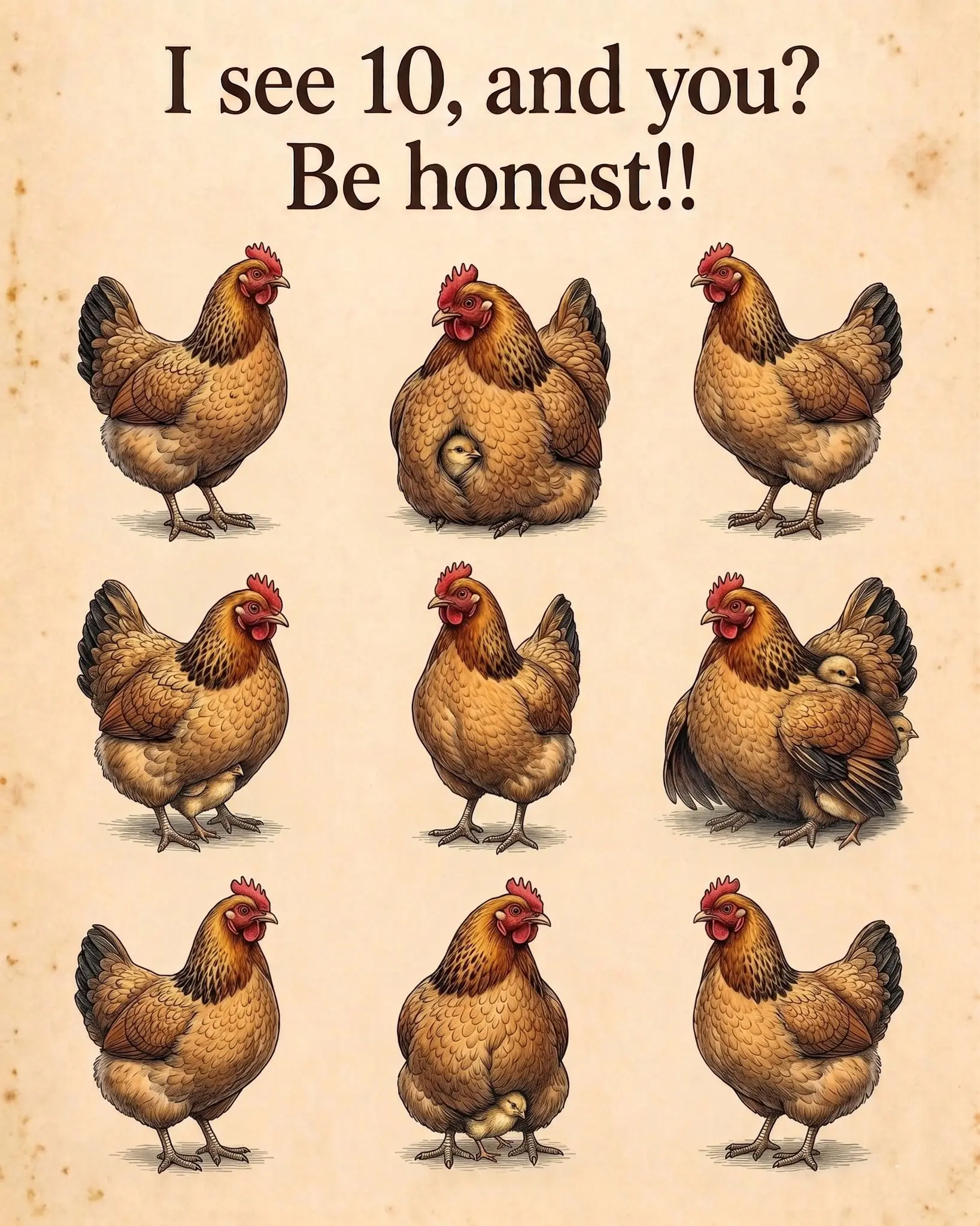 How many chickens can you spot in this pic?
