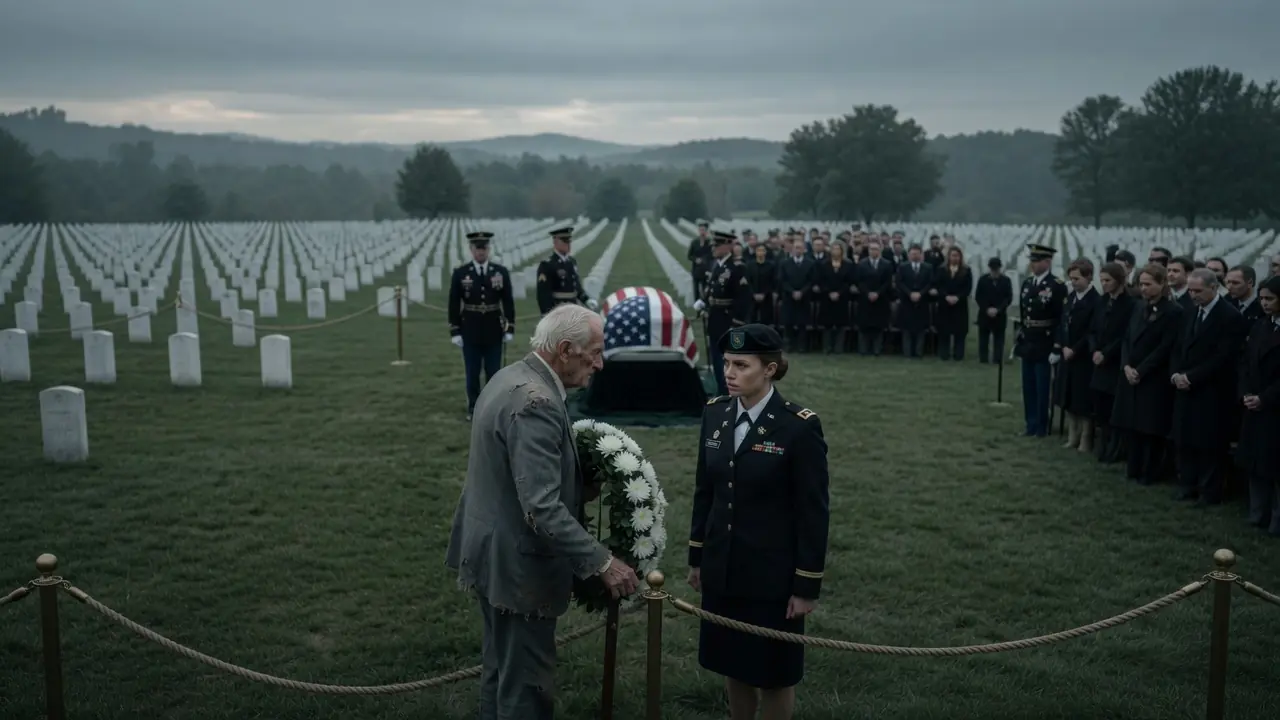 Lieutenant Blocks 85-Year-Old at Funeral — Until 4-Star General Orders: "Give Him the Flag"