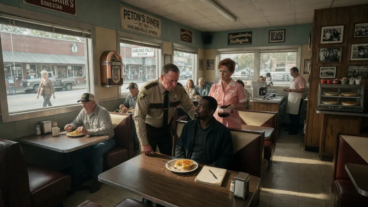 "My Town, My Rules" Sheriff Cuffs Black Man in Diner — Waitress Sees His Badge and Drops Every Plate