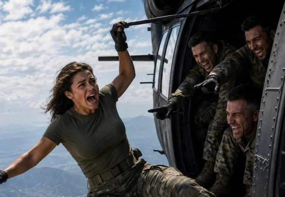 Her fellow soldiers pushed a new recruit out of a helicopter, supposedly to humiliate her and teach her a lesson, never imagining what would happen to them very soon afterward…