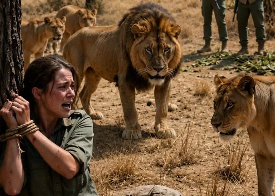 Poachers Tied a Young Woman to a Tree for Lions to Devour—But When an Entire Pride Appeared, the Shocking Outcome Left Her Speechless