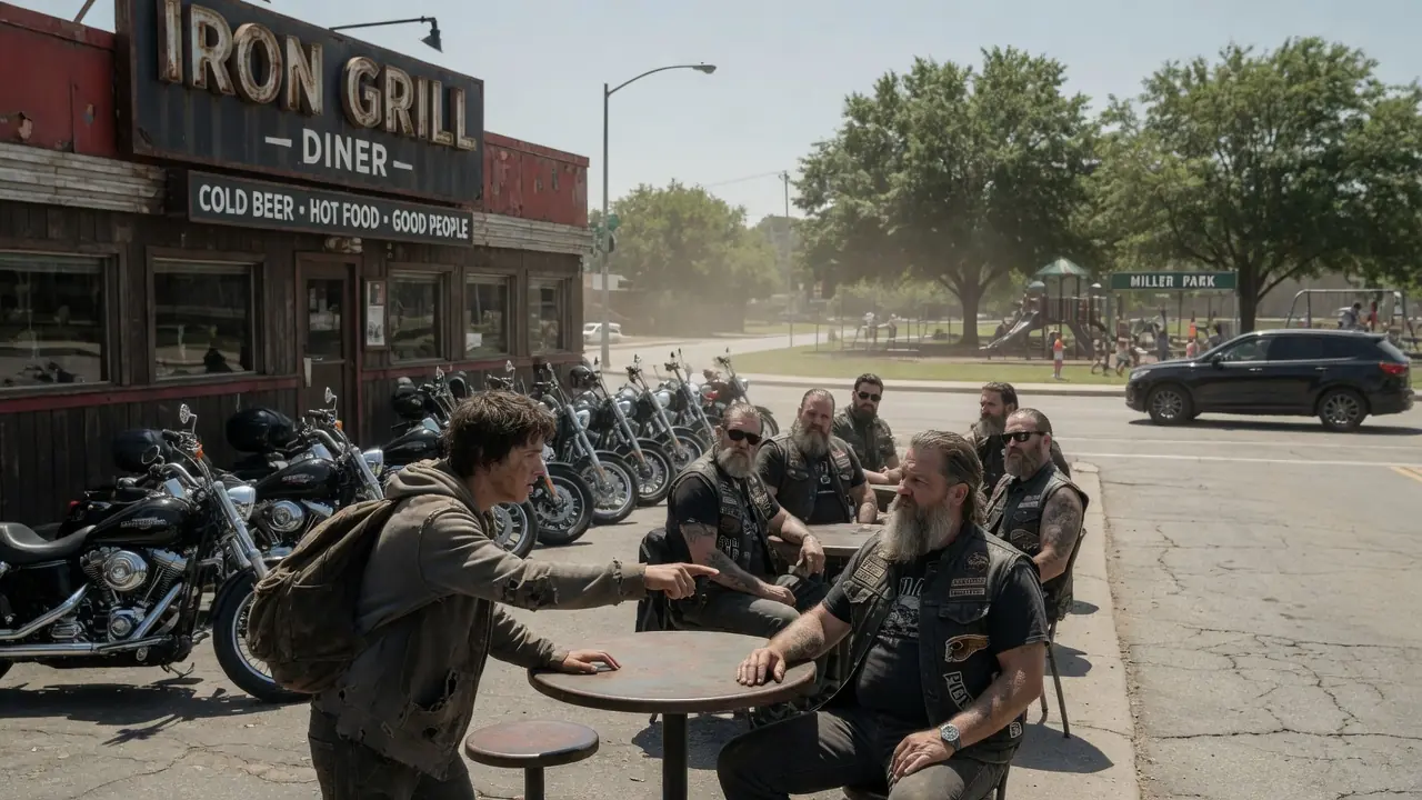 Homeless Boy Whispered to a Biker "That Car is Watching The Kids" — Then The Hells Angels Stood Up