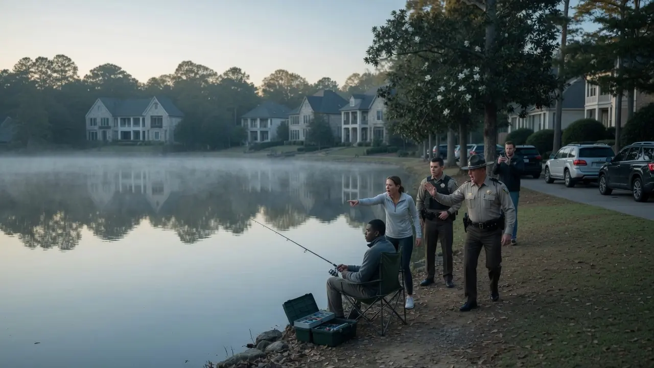 White Neighbor Called Cops on Black Man Fishing the Lake — He Owned the Lake and Half Her Street