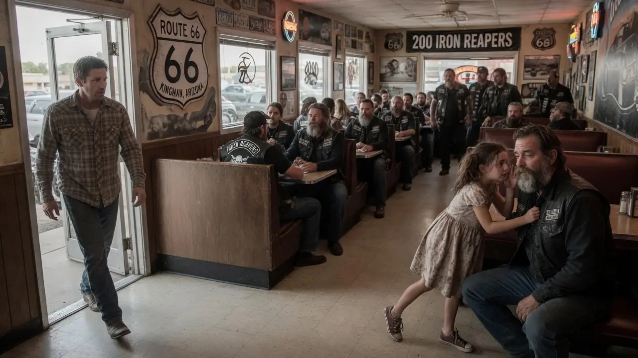 A Desperate Stranger Dragged a Little Girl Into a Biker Diner on Route 66  — Then She Whispered the Truth That Made 200 Bikers Rise