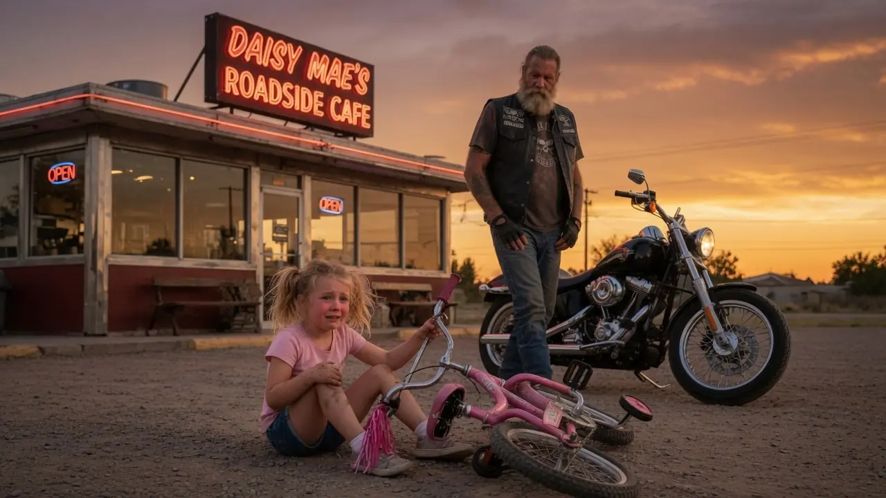 The Old Biker Laughed At The Little Girl’s Pink Band-Aid — Then He Remembered His Daughter