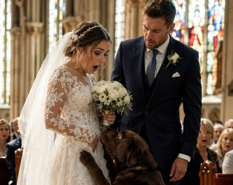 The Bride's Dog Refused to Let Her Walk to the Altar—Seconds Later, Everyone Understood