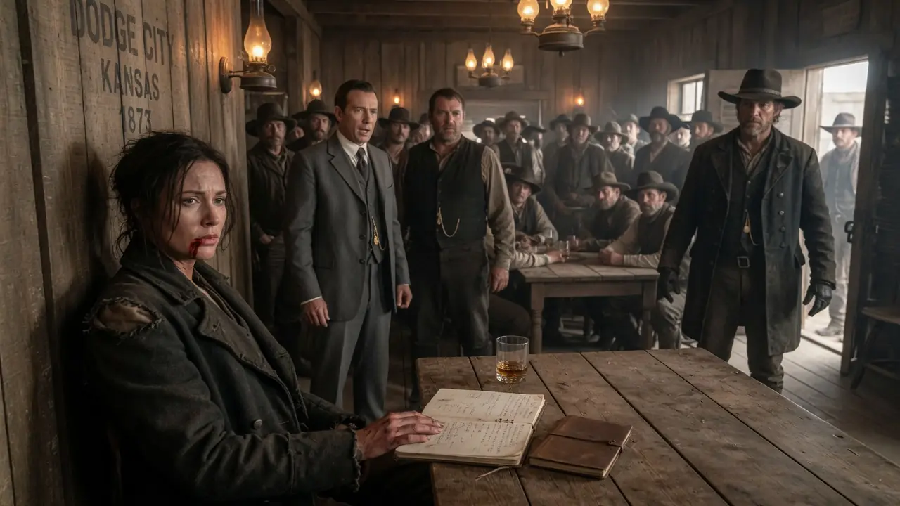“Please Help Me…” She Was Beaten Before the Entire Saloon — Until an Outlaw Cowboy Stepped In