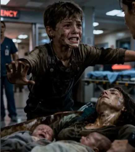 THE BOY WHO PUSHED A RUSTED WHEELBARROW