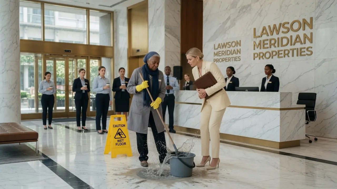 She Kicked The Black Janitor’s Mop Bucket And Called Her Trash — Twenty Minutes Later, She Walked Into The Worst Interview Of Her Life