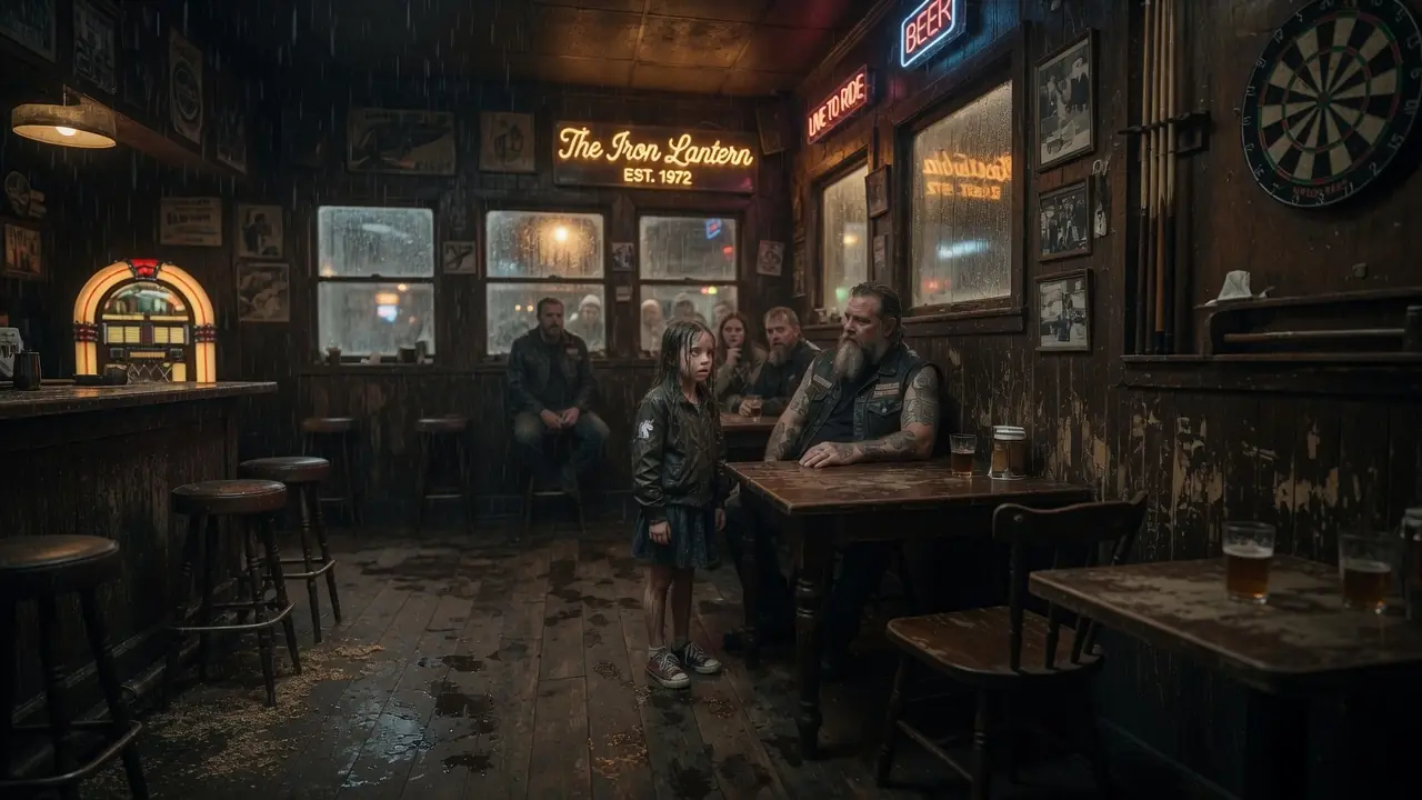 “Can I Hide Here?” Girl Asks Hells Angel — A Little Girl Hides Beneath His Table to Escape Danger!