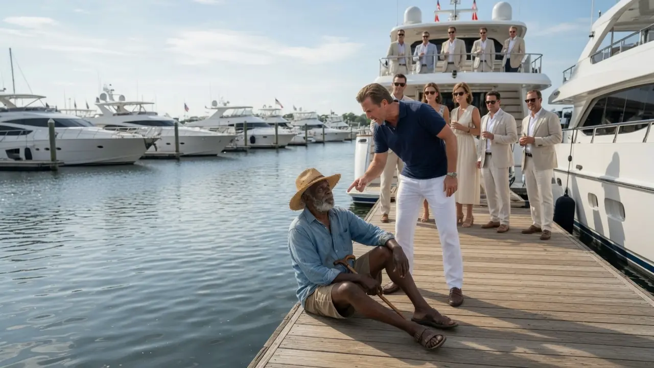 The Millionaire Called An Old Black Man Trash At The Yacht Club — Then The Harbor Director Ran Down The Dock And Everything Changed