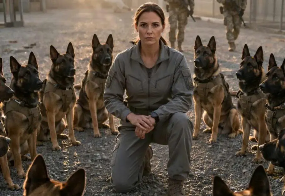 A Naval Base Officer Ordered 15 Service Dogs to Attack a Woman, but the Dogs Suddenly Surrounded Her Instead—and Then the Unthinkable Happened**
