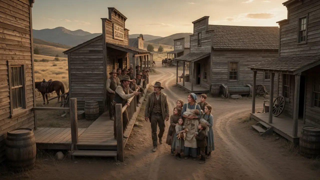 She Had Eight Children Nobody Wanted — Then A Cowboy Rode Into Town And Said, “I’ll Take Them All”