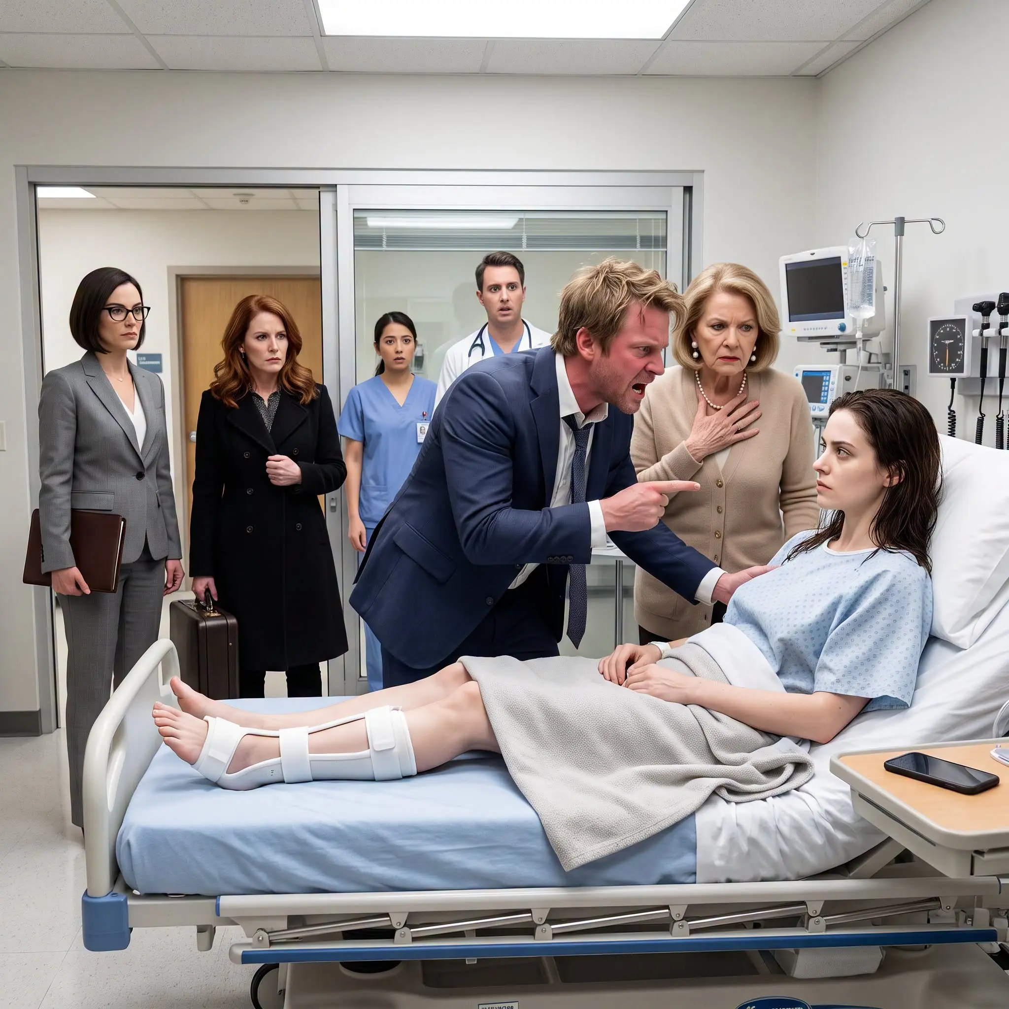 “I’m in the hospital,” Saraphina whispered. “A car hit me. My leg is broken.” Her husband scoffed, “Then call an Uber and come home. My mother still needs lunch.” That was the moment she stopped being his wife—and became the woman who woul