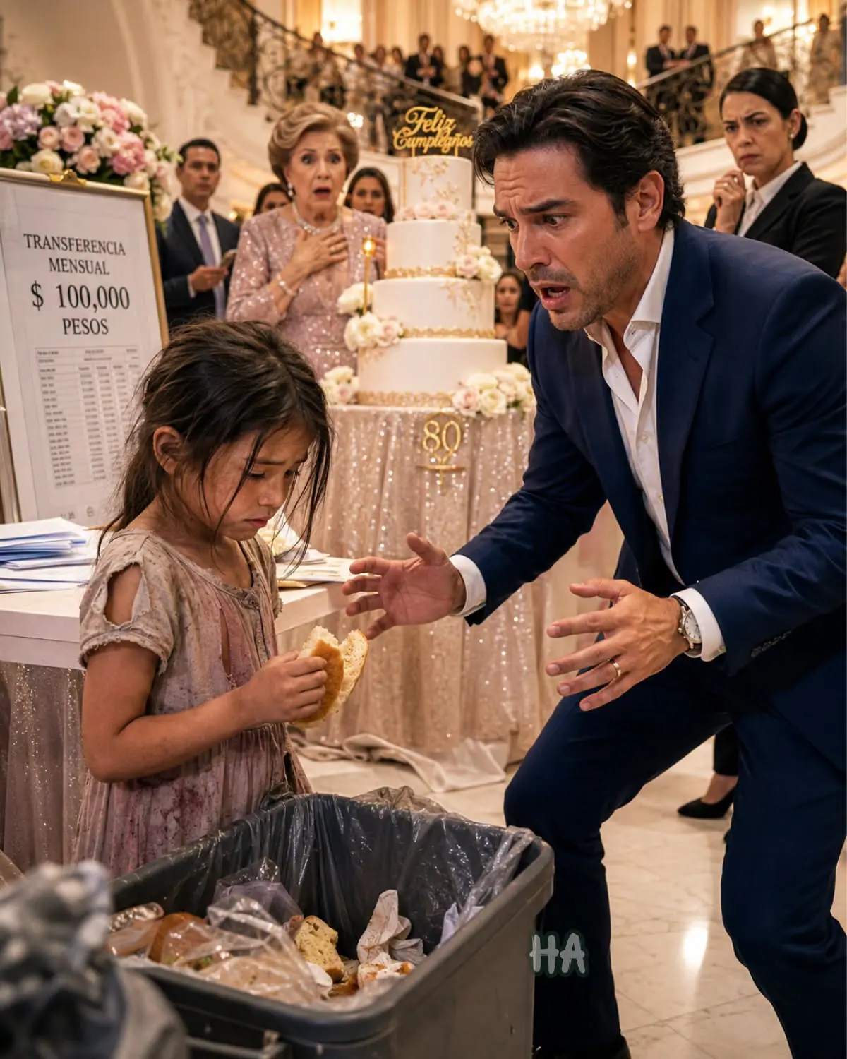 THE MILLIONAIRE FOUND HIS DAUGHTER EATING FROM THE...