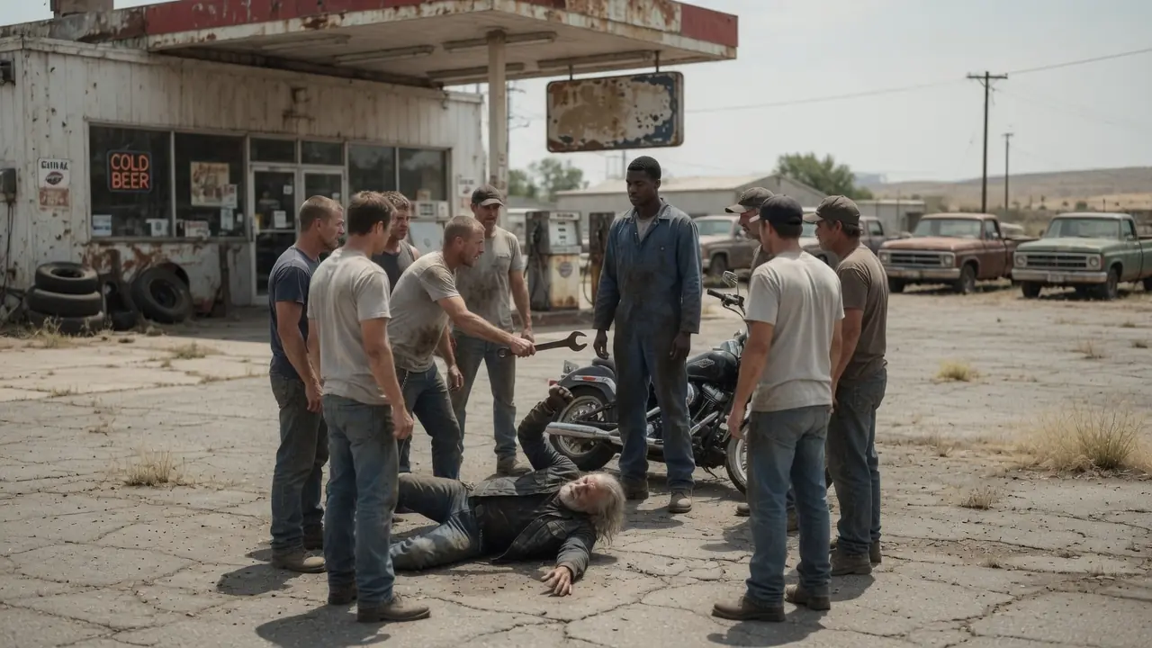 Six Bullies Cornered an Old Biker — Then a Black Boy Stepped In, and Everything Changed